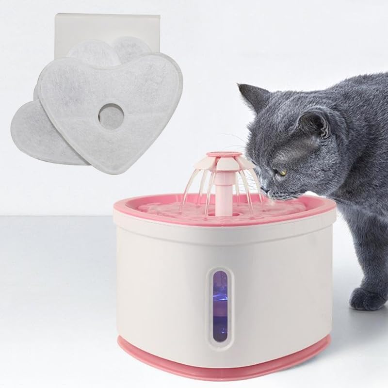 Heart Shape Pet Drinking Fountain 4 Pcs Dog Drinking Keep Water for Filt Pet Water Fountain Filter Replacement