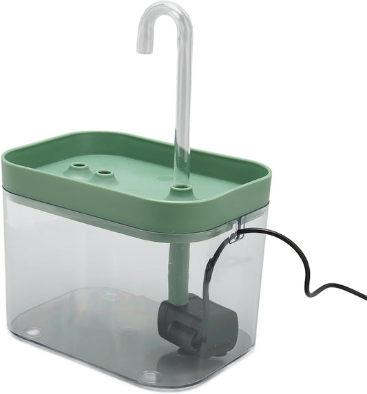 Pet Water Fountain, Cat Water Dispenser Dog Water Bowl Dispenser Automatic Quiet USB Powered Transparent Pet Water Dispenser with Elbow Tube 1.5L for Cats, Dogs