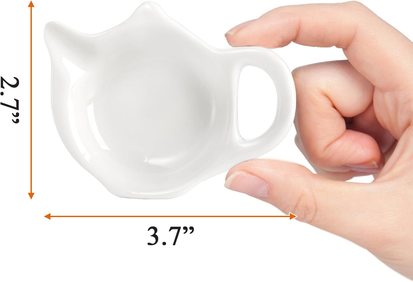 Elsjoy 12 Pack Ceramic Tea Bag Holder Plates, Teapot Shaped Tea Bag Coaster for Used Tea Bag, Small Tea Bag Dish Set, Afternoon Tea Accessories