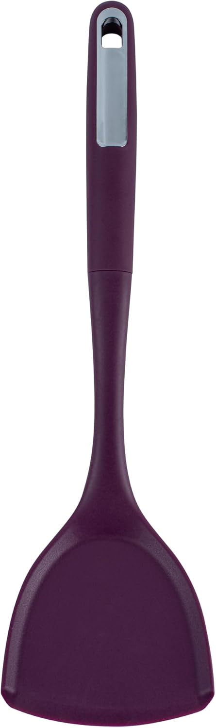 Restaurantware Silicone Utensil Set Pack of 1 Non-Slip Handle 6-Piece Kitchen Tool Set, Heat-Resistant Dishwasher-Friendly Cooking Accessories, Durable Purple Cooking Utensils