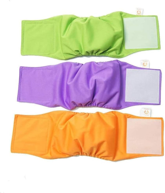 Reusable Dog Belly Bands – Washable Male Dog Diapers, Pack of 3 – Puppy Training, Comfortable & Durable