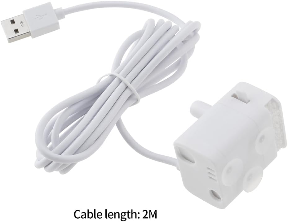 Cat Water Fountain Pump DC 5V Quiet Flow Speed Adjustable Water Volume with 6.5ft USB Power Cord for 61OZ/1.8L Dog Water Fountain Fish Tank Hydroponics