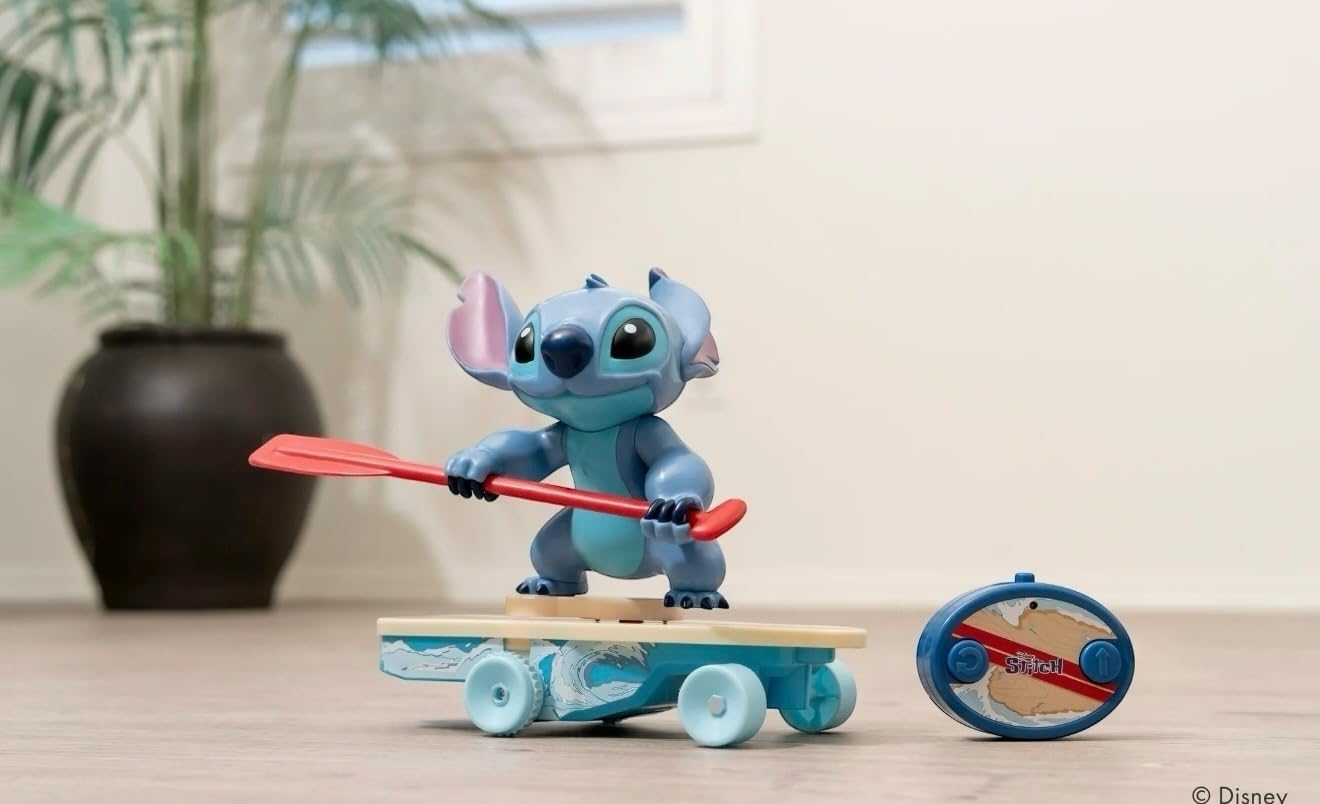 Jada Surfer Stitch RC – 10" Radio Control Toy with 360° Spin & Self-Righting Feature – Disney Lilo & Stitch – Fun Gift for Kids & Movie Fans – Ages 3+