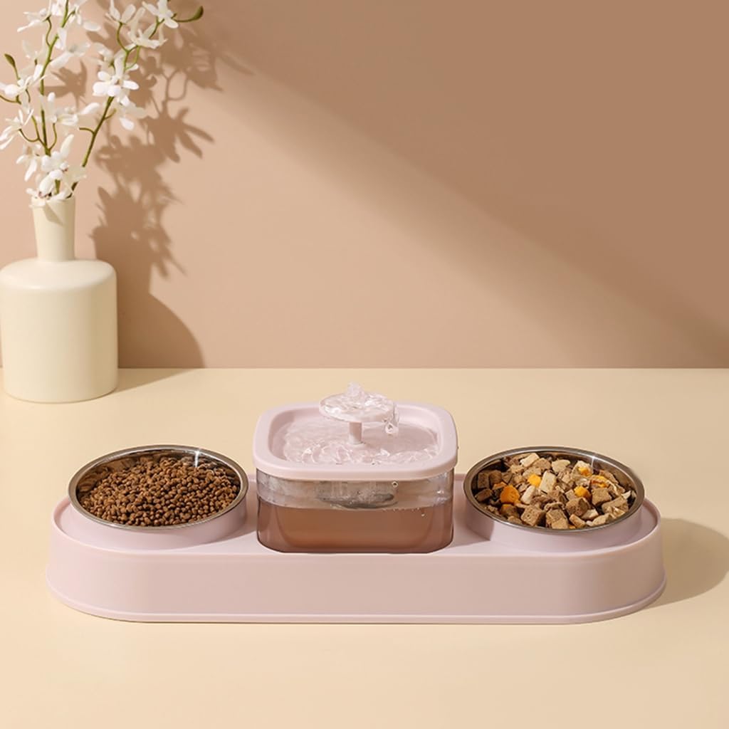Elevating Cats Bowl Automatic Water Fountain Food Bowl AntiVomiting Dog Feeding Bowl Food Container for Small Dog Cats