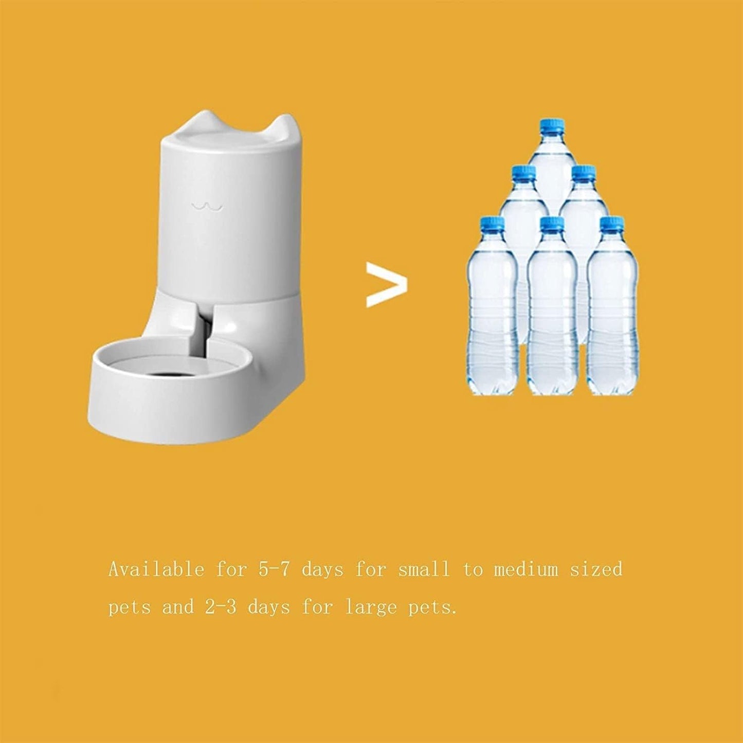 Dispenser Unplugged Automatic Feeder for Pet Dog Cat Water Dispenser Fountain Plastic Safety 1.5kg/2.5L Dog Cat Feeding Bowl Container Pet Supplies cat Fountain (Size : Feeders) (Water dispensers)