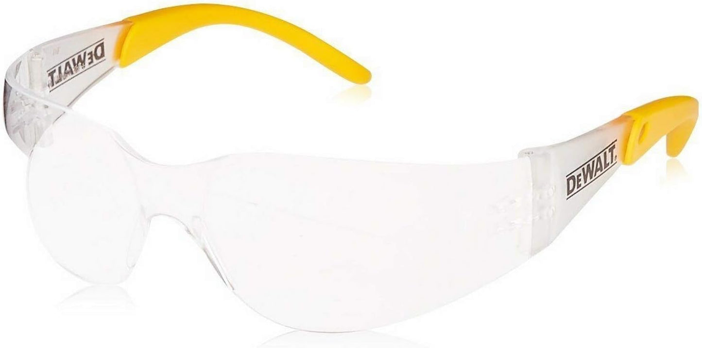 DEWALT DPG54-1C Protector™ Protective Eyewear – ANSI Z87.1+ Impact Rated – Lightweight Universal-Fit Frame – Flexible Rubber Temples – Clear Lens – 1 Pair