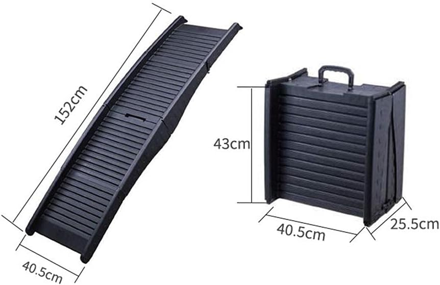 Pet Stairs Dog Ramp Lightweight Folding Pet Ladder Ramp Dog Stairs for High Beds Trucks Cars and SUV Over 5kg (Color : Black Size : Same Size)