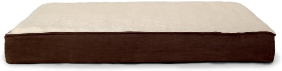 Furhaven 소형견을 위한 메모리 폼 강아지 침대, 탈착식 세탁 가능한 커버 포함, 최대 9.1kg(20파운드)의 강아지용 - 셰르파 및 스웨이드 매트리스 - 에스프레소, 스몰