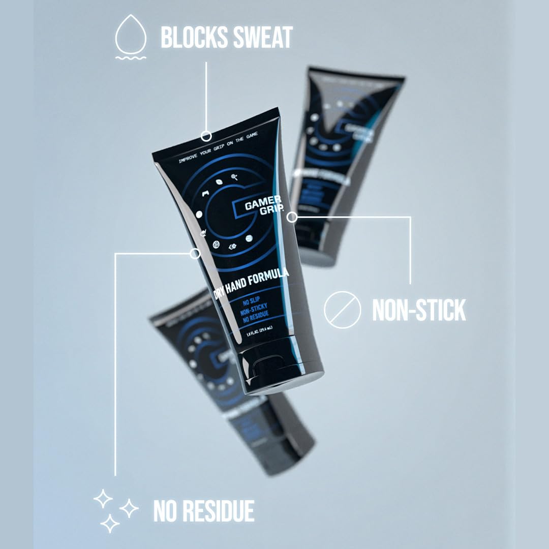 Gamer Grip Gaming Cream for Sweaty Hands - Chalk-Free Liquid Formula, Improve Performance, Control & Precision, Made in USA (Original)