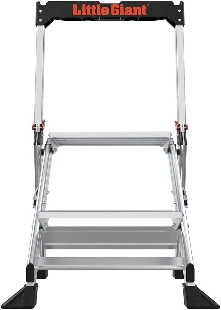 Little Giant Ladders, Jumbo Step, 2-Step, 2 foot, Step Stool, Aluminum, Type 1AA, 375 lbs weight rating, (11902), Silver