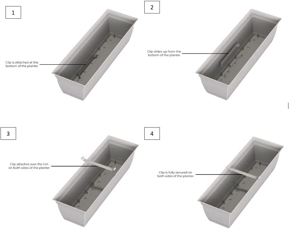 The HC Companies 24" Eclipse Plastic Window Box 7.76"x24"x6.57" in Black Color