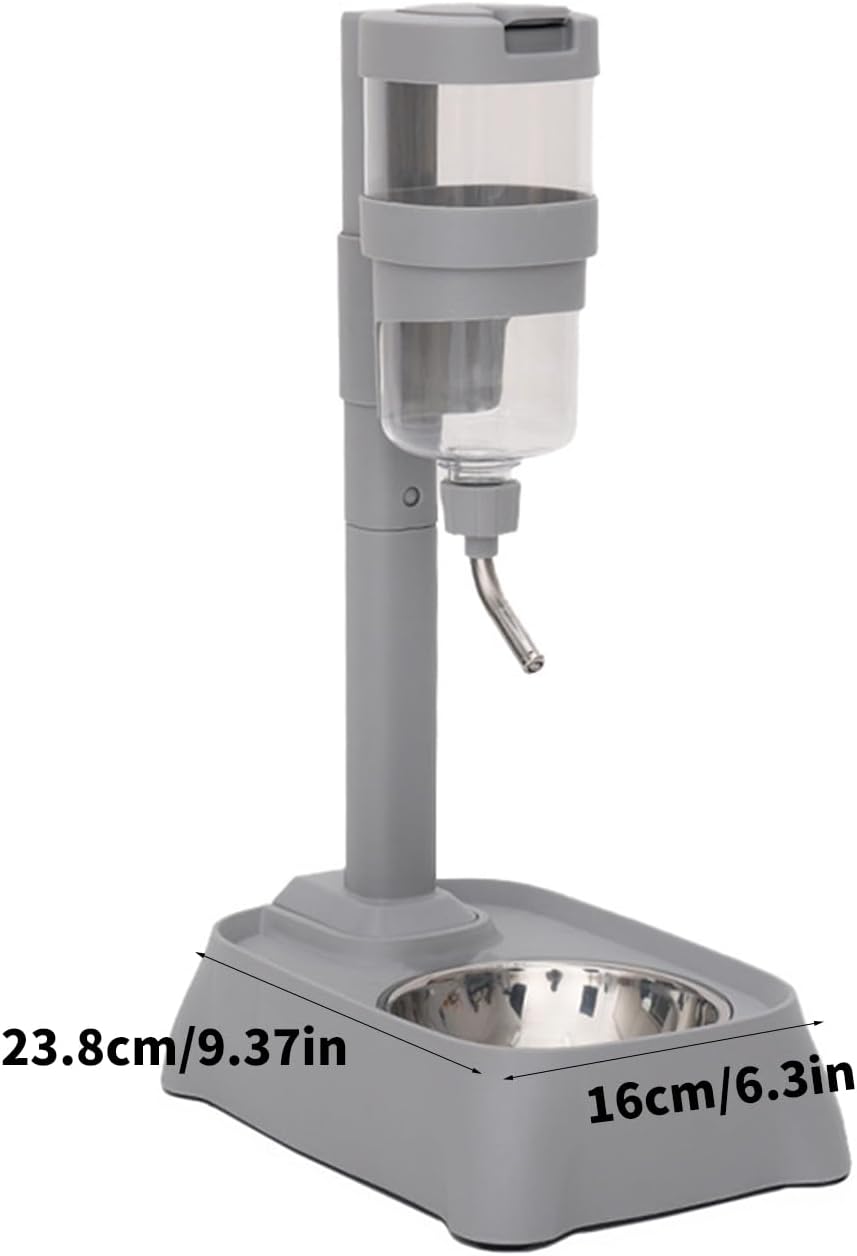 Versatile Pet Water and Food Bowl with Adjustable Drinking Height for Different Sized Pet Large Capacity Indoor Pet Drinking Fountain