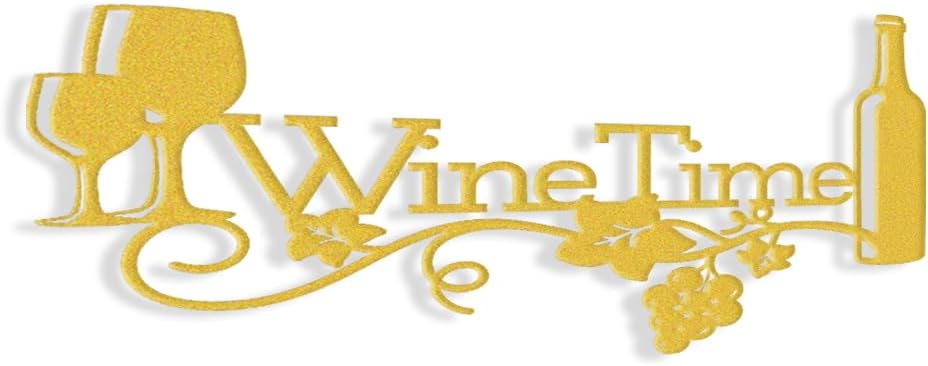 XORT Metal Wine Bar Sign, Metal Wine Signs Kitchen Wall Decor Home Restaurant Bar(Gold).
