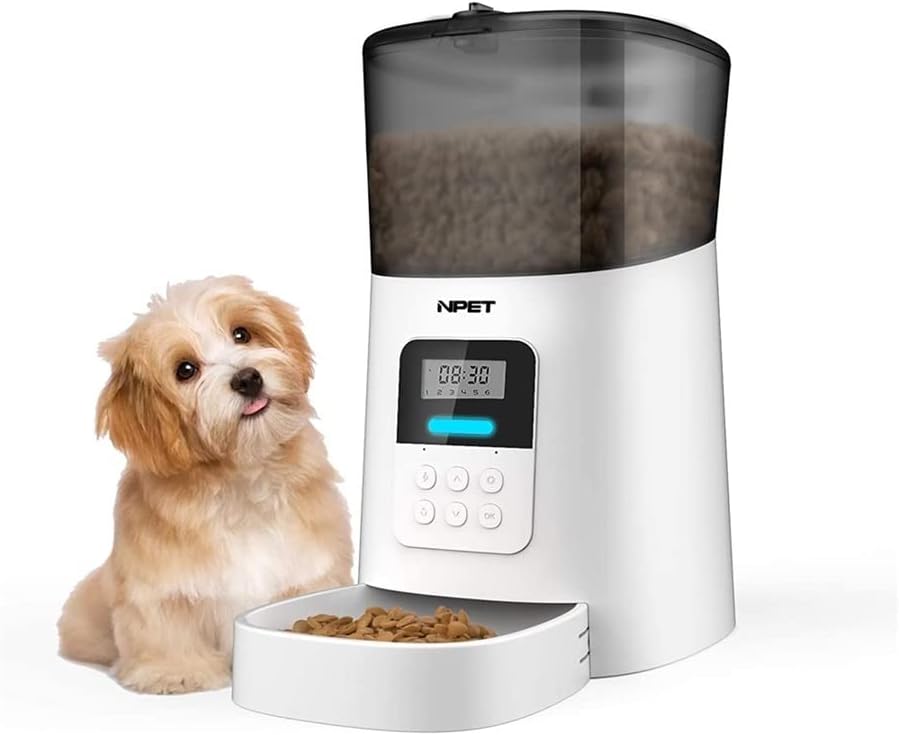 Pet Fountain Cordless Pet Feeder, Dog Food Dispenser Automatic, Automatic Cat Feeder for Small Animals with Distribution Alarms, Voice Recorder Pet Water Dispenser