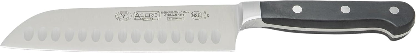 Winco 7" Santoku Knife, Triple Riveted, Full Tang Forged Blade