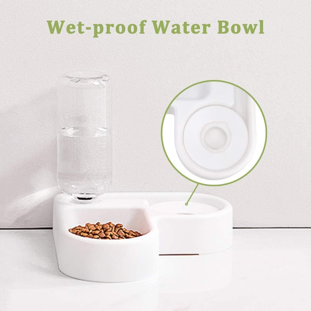 pet Water Dispenser 2 in 1 Pet Feeder Water Automatic Dispenser with Bottle for Dog & Cat, Spill Proof Pet Drinking Fountain Water Bowl for Pets Feeding cat Fountain