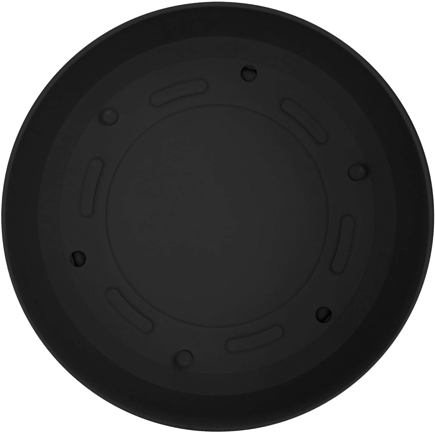 Bloem Mathers 6" Black Round Modern Resin Garden Planter Pot with Drainage Holes and Removable Saucer Tray Included
