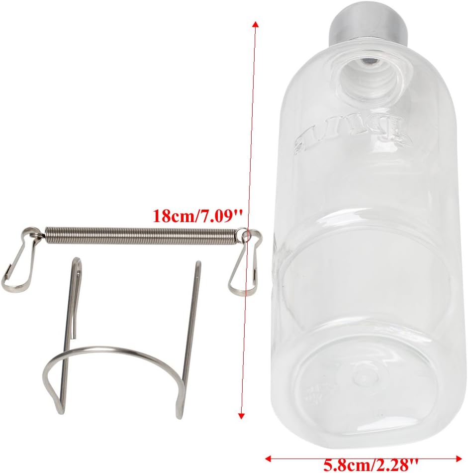 Hamster Water Bottle 350ml Leak-Proof Hanging Drinking Dispenser Clear Automatic Water Fountain for Small Animals Pets Bottle Holder for Bike