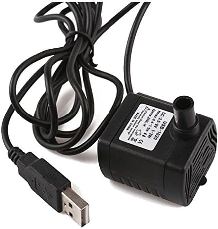 Driew 3W DC 3.5-8V USB Water Pump with Power Cord, Solar Mini Submersible,Brushless,Waterproof (1, Black)