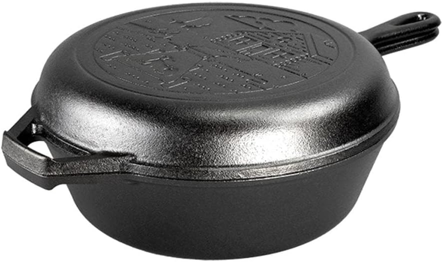 Lodge Cast Iron Wanderlust Series, Cabin Combo Cooker, 3.2 Quart Black