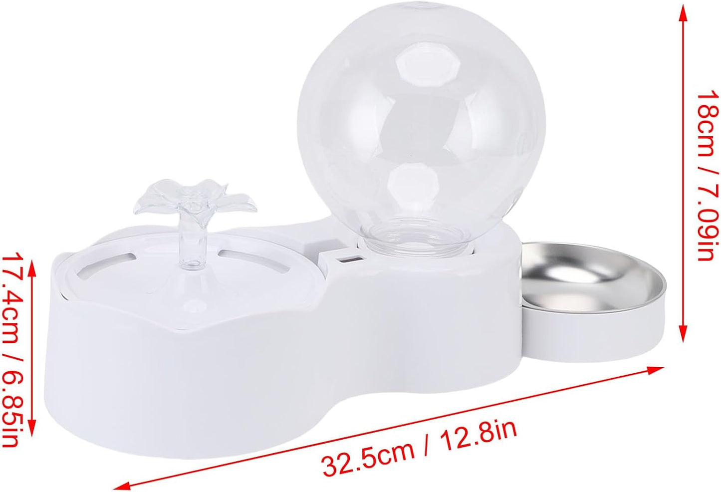 Luqeeg Water Fountain Food Feeder Smart Circulation Ensures Clean Cat Dog Food Feeder with Large Capacity Practical Filter Design Removes Impurities from Water for Cats Dogs Pets