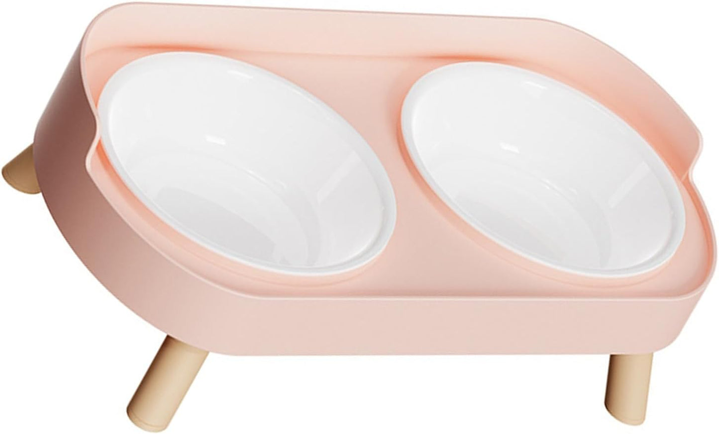 Spill Proof Raised Pet Feeders Double Dishes with Nonskid Rubber Feet for Dog Cats Water Food Bowl Container Kitchen Use Cats Water Food Bowl Set with Stand