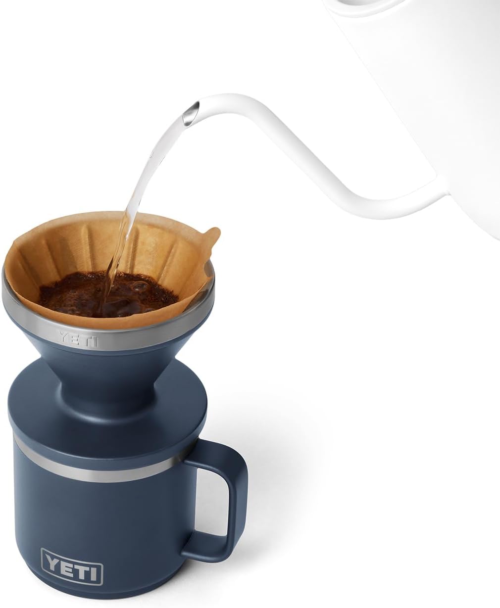 YETI Pour Over Coffee Maker Accessory Ramblers, Designed for Perfect Coffee Extraction Anywhere, Stainless Steel, fits any V60 Filter, Navy