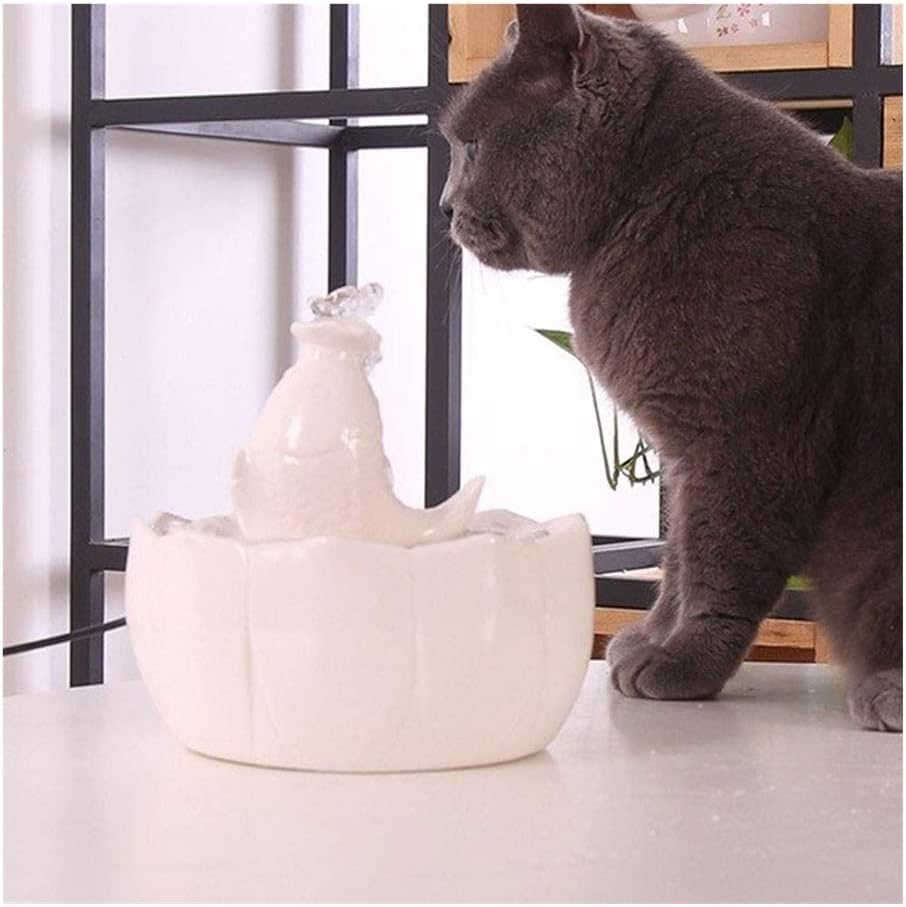 Fountain Portable Cat Water Fountain, 1.2L Pet Water Dispenser UltraQuiet Hygienic Replaceable Filter Waterfall Fancy Fountain,Automatic Electric Water Bowl for Dogs, Cats Pet Water Dispenser (White)