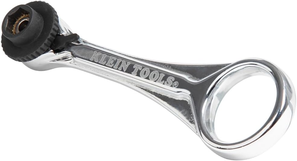 Klein Tools 65200 Ratchet Set, 5-Piece Mini Ratchet Set with Phillips, Slotted, and Adapter for Other Socket Sizes, For Tight Spaces
