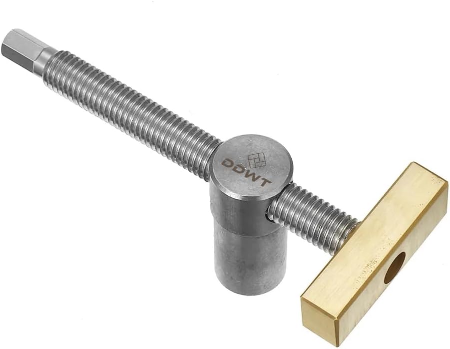 2 Pack Bench Dog Clamp 3/4 Inch Dog Hole Clamp Woodworking Adjustable Workbench Stop Stainless Steel Brass (19mm)