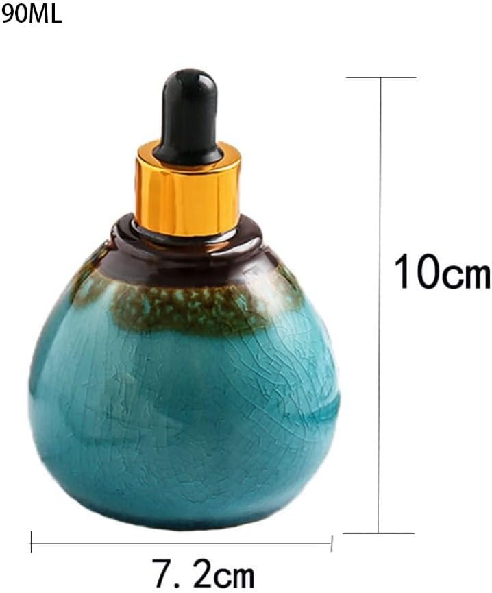 Leadigol Essential Oil Diffuser Jar, Ceramic Essential Oil Pot, Dropper Bottle Containers, Decorative Perfume Bottle, Empty Travel Accessories Spa
