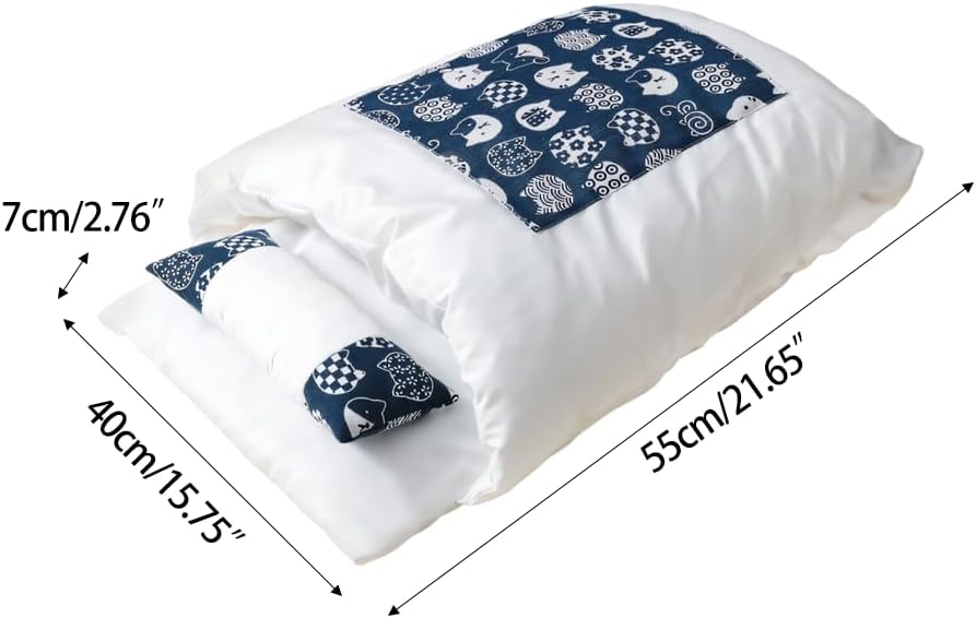 Cat Sleeping Bag, Washable Cozy & Soft Warming Cat Bed 360°Wrap Pet Snuggle Sack Pouch with Pillow for Indoor Cats Dogs