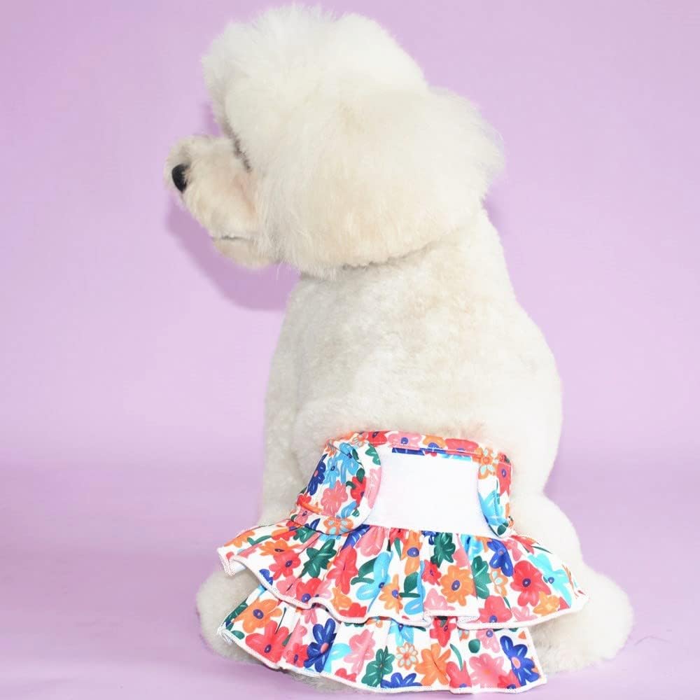 Dog Diapers 3 Pack Pet Diapers for Female Dogs Washable Dog Panties Ruffles Puppy Shorts Diapers for Girl Dogs Diapers in Period