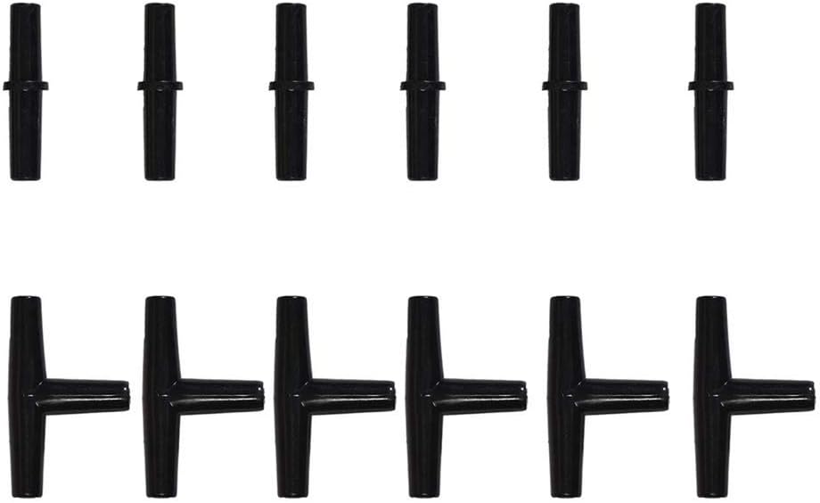 JIH Aquarium 50 Feet Standard 3/16" Black Flexible Airline Tubing with Black Plastic Connectors for Fish Tank,Terrariums, and Hydroponics