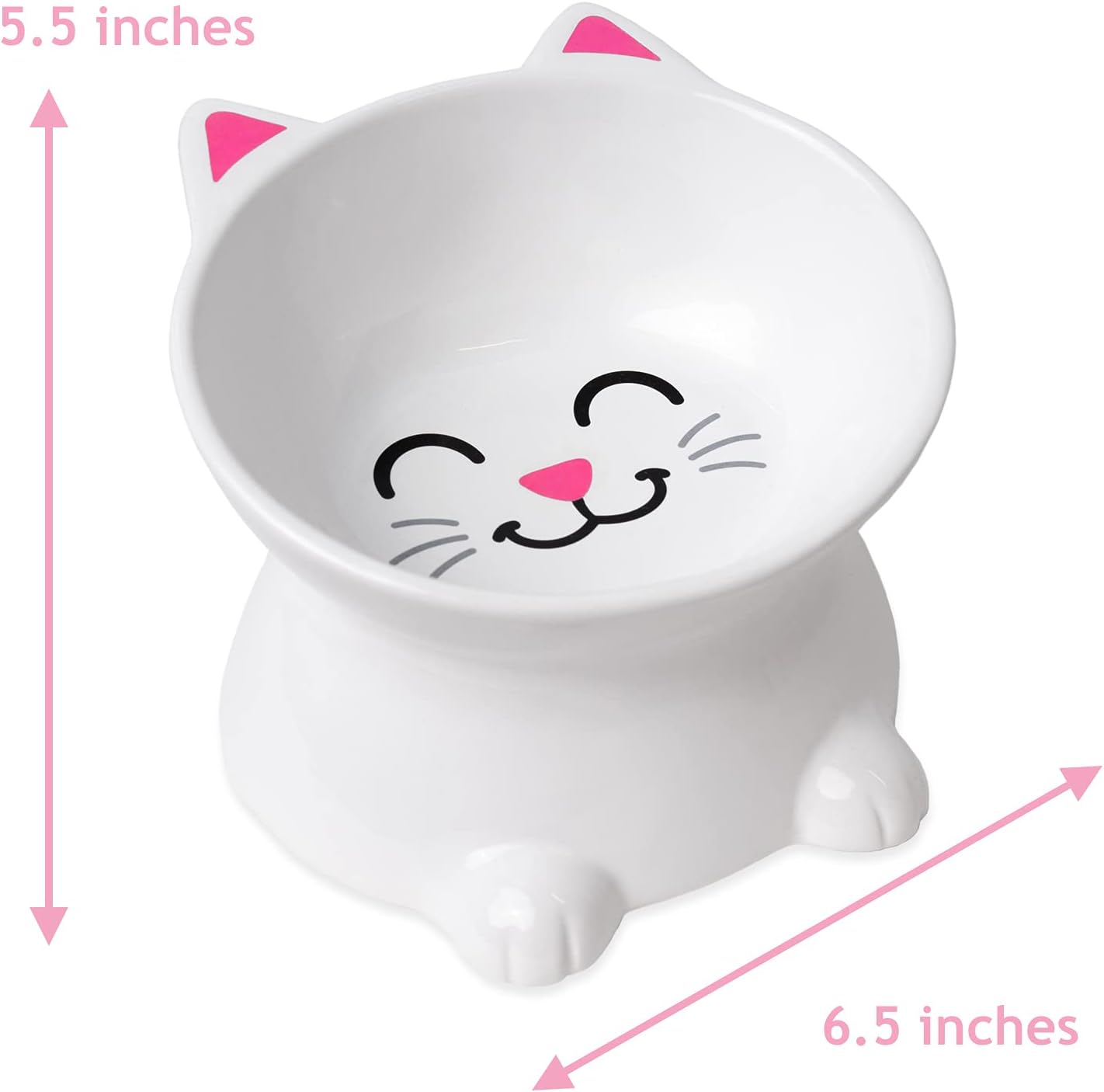 Elevated Cat Food Bowl – Durable Ceramic Pet Bowl for Wet or Dry Food, Water – Stylish & Comfortable for Cats – Great Gift for Cat Lovers