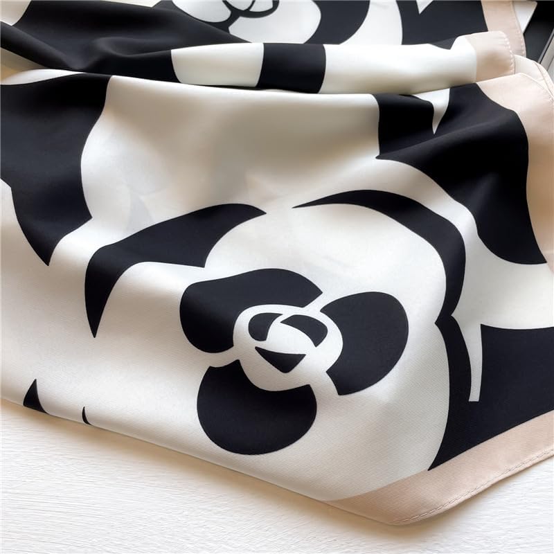 Women's Square Silk Like Head Scarf Large 35 inch Silk Feeling Hair Wrapping Satin Scarves for Sleeping Bandanas