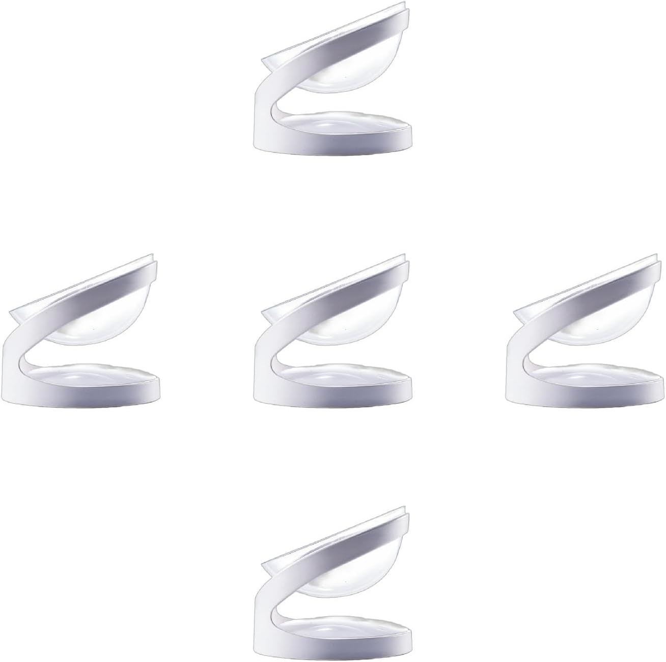 for Elevated Bowls 18° Tilted Raised Dish Clear Pet Feeding Bowl with Stand for Cats and Puppy Split Easy to Elevated Pet Feeding Station