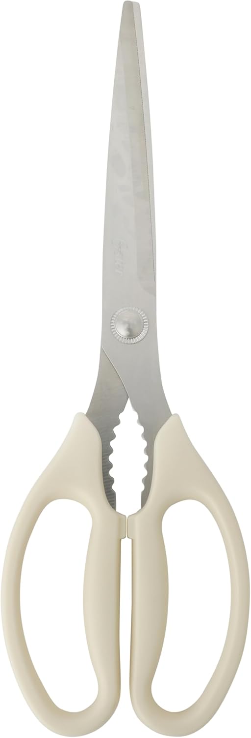 Oster Deaton Knife Block Set with Stainless Steel Knives & Kitchen Shears, 6-Piece Kitchen Cutlery Set with White Handles and Countertop Storage Block
