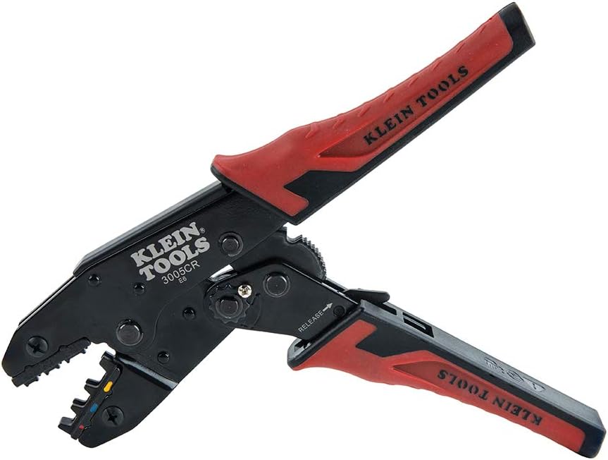 Klein Tools 3005CR Wire Crimper Tool, Ratcheting Insulated Terminal Crimper for 10 to 22 AWG Wire