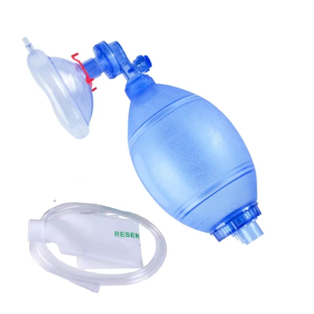 Adult/Child CPR Manual Resuscitation Training Kit - Includes 1 Adult/Child CPR Training Mask, 1 Adult/Child Bag Valve Squeeze Bag, 1 Reservoir Bag and 1 Oxygen Line - BMV kit