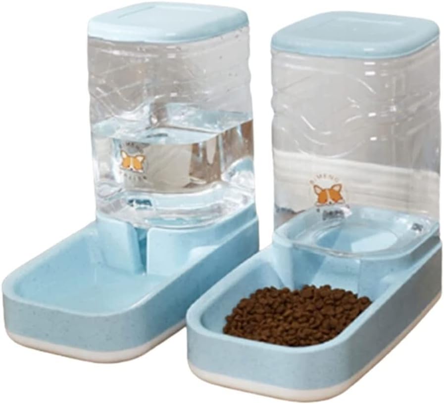 Automatic Pet Feeder 3.8L Automatic Dog Feeder and Water Dispenser Set Gravity Self Feeding Food Waterer for Small Medium Cats Dogs Kitten Puppy cat Fountain