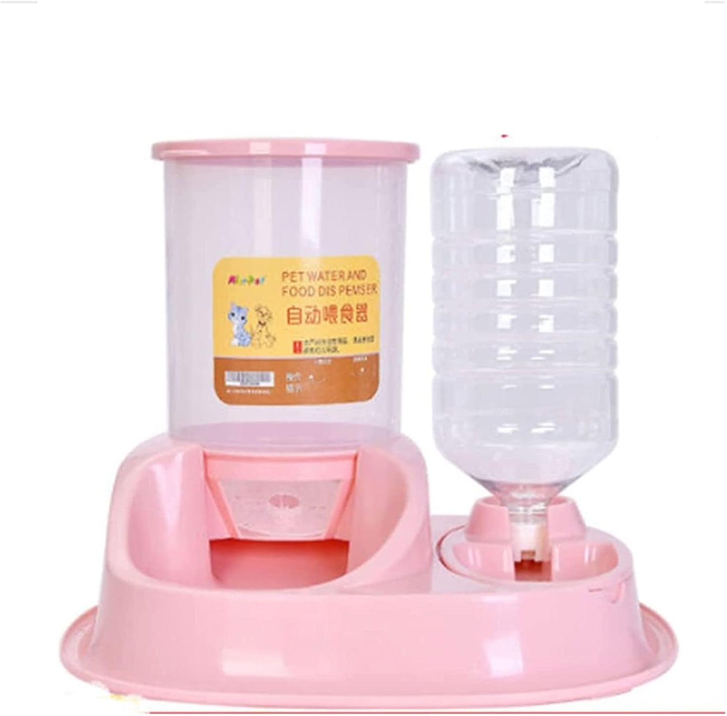 New 4L Large Capacity Dualuse Automatic Unplugged Gravity Pet Food Feeder and Water Dispensers Dog Food Bowl Cat Drinking for Supplies Pets cat Fountain (Blue)