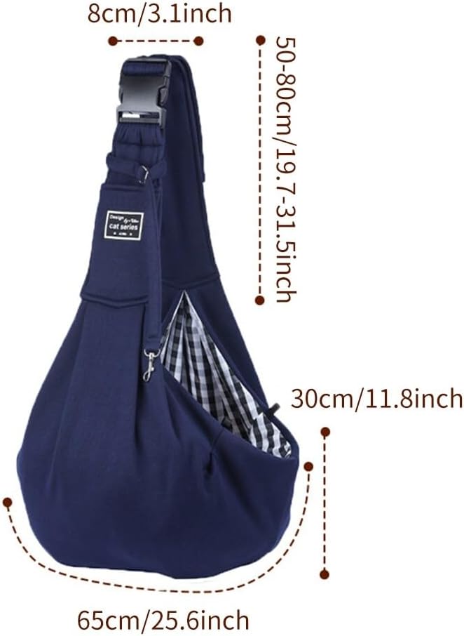 Small Dog Sling Carrier, Adjustable Dog Carrier Sling Hand-Free Puppy Carriers for 14.3lbs Small Dogs and Cats Outdoor
