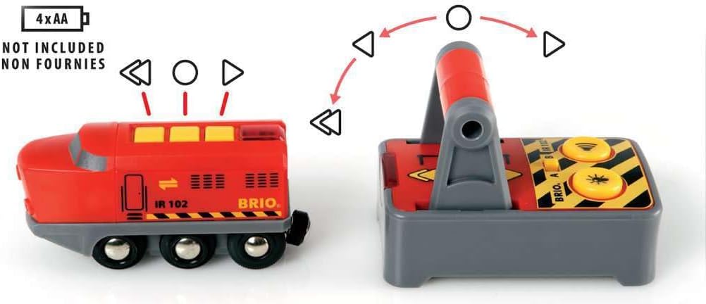 BRIO World 33213 - Remote Control Train Set | Wooden Toy for Kids | Enhances Logical Thinking | Compatible Railway Toys | Ideal for Ages 3 and Up