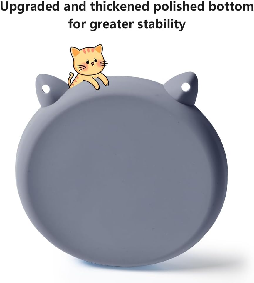 2Pcs Slow Feeder Cat Bowl,Puzzle Feeder,Interactive Toys,Slow Feeding cat Bowl Suitable for All Dry and Wet Foods,Easy to Clean Silicone Bowls (Grey and Pink)