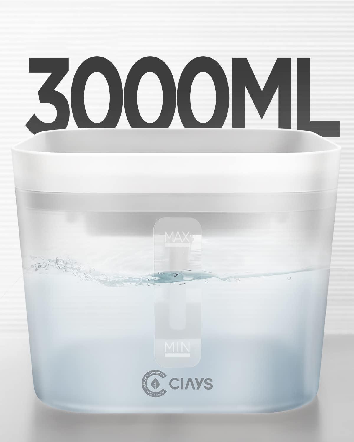 Ciays 106oz/3L Cat Water Fountain, Large Automatic Pet Fountain Dog Water Dispenser with Ultra Quiet Pump for Cats, Dogs, Multiple Pets, 3 Replacement Filters Included, White