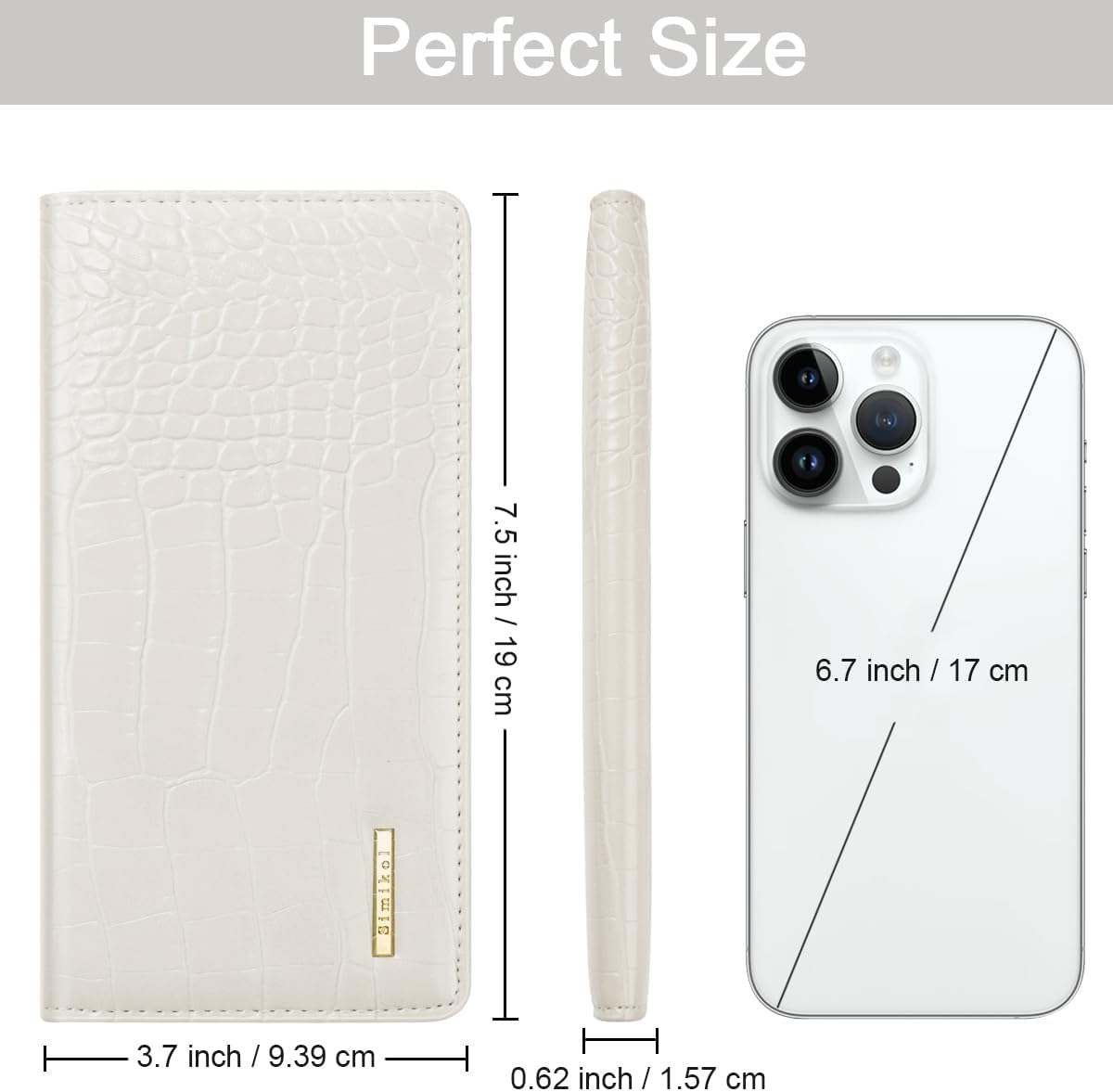 Wallet Women Bifold Faux Crocodile Leather Minimalist Slim Thin Long Wallets RFID Blocking Credit Cards Holder Purse with Back Zipper Coin Pocket for Women and Men,Beige