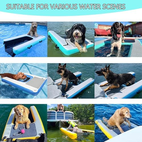 Portable Inflatable Dog Pool Ramp - Foldable Water Plank for Easy Dog Access to Boats & Pools, Perfect for Puppies, 150x100x10CM / 59x39.4x4in