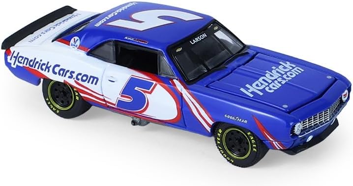 Greenlight Collectibles 1:64 Racing Hitch & Tow Series 6-1986 Chevy K5 Blazer Silverado and 1969 Camaro – Hendrick Motorsports – Kyle Larson #5 First Win Tribute on Tandem Car Trailer 31190-C