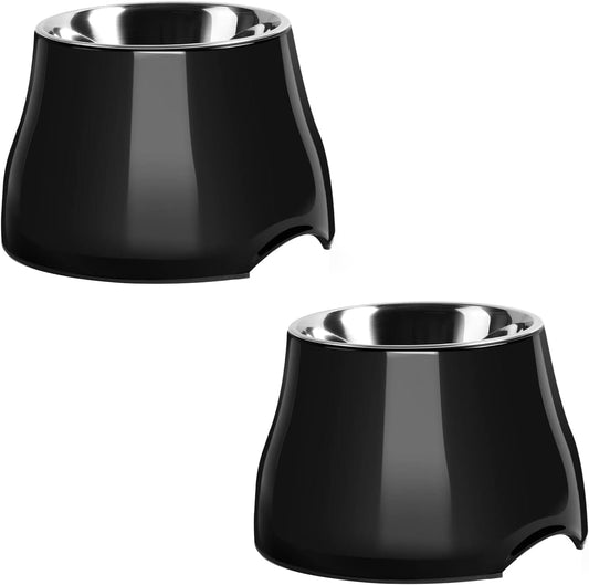 yoken Sturdy Elevated Dog Bowls 2 Packs, [Prevention of Vertebrae Disease] [2X Non-Slip] Dog Food Bowls,Stainless Steel, High Capacity Water Bowl Colorful Raised Bowl for Medium Small Dogs